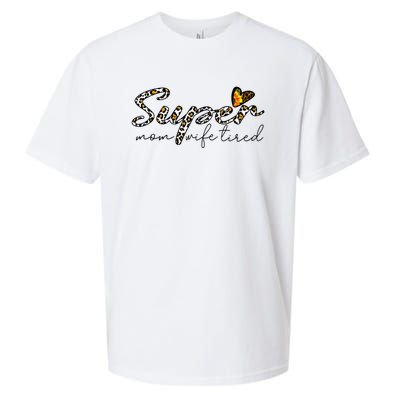 Leopard Print Super Mom Mom Life Tired Gift Sueded Cloud Jersey T-Shirt