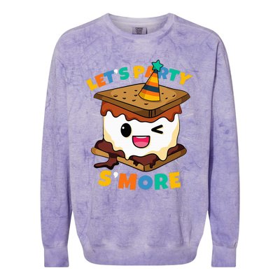 Let's Party S'more Camping Cute Smores Colorblast Crewneck Sweatshirt