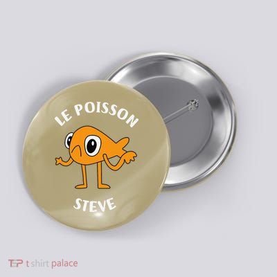 Le Poisson Steve Funny Fish Meme Women Button