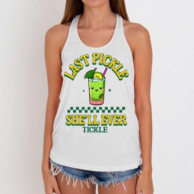 Last Pickle SheLl Ever Tickle Bachelorette Party Women's Knotted Racerback Tank