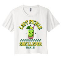Last Pickle SheLl Ever Tickle Bachelorette Party Women's Crop Top Tee