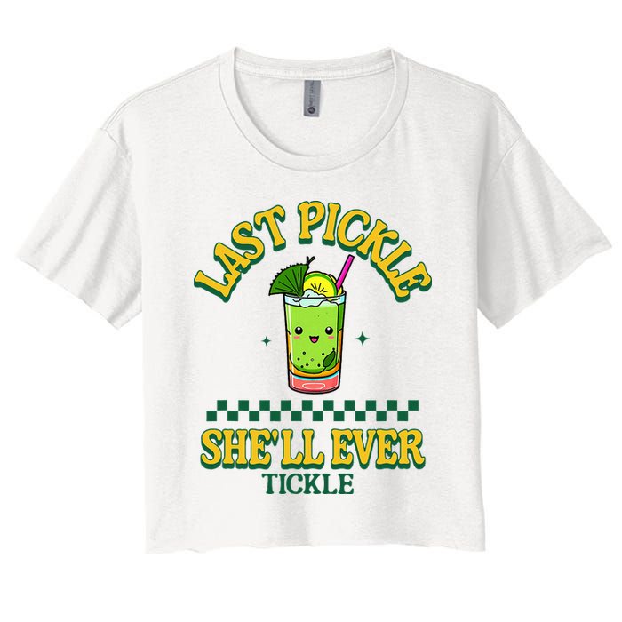 Last Pickle SheLl Ever Tickle Bachelorette Party Women's Crop Top Tee
