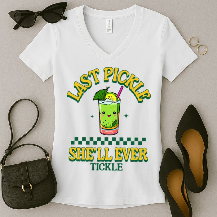 Last Pickle SheLl Ever Tickle Bachelorette Party Women's V-Neck T-Shirt