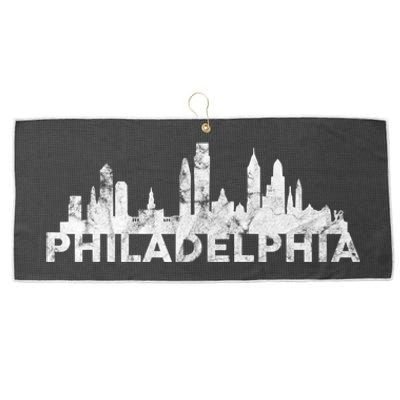 Love Philadelphia Skyline Downtown Cityscape Philly Souvenir Large Microfiber Waffle Golf Towel