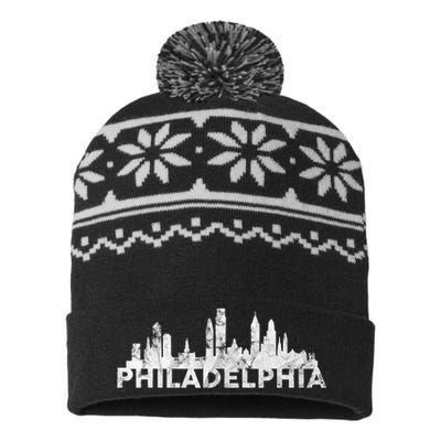 Love Philadelphia Skyline Downtown Cityscape Philly Souvenir USA-Made Snowflake Beanie