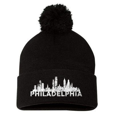 Love Philadelphia Skyline Downtown Cityscape Philly Souvenir Pom Pom 12in Knit Beanie