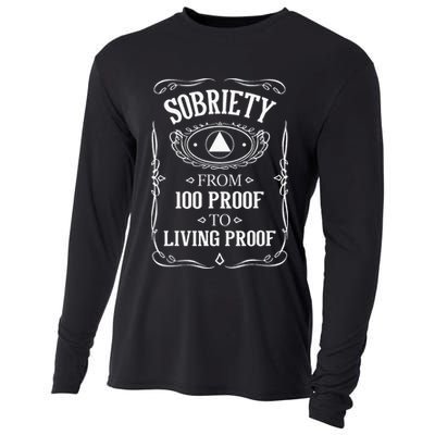 Living Proof Sobriety Anniversary Sober AA NA Recovery Cooling Performance Long Sleeve Crew