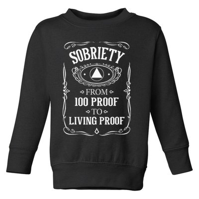 Living Proof Sobriety Anniversary Sober AA NA Recovery Toddler Sweatshirt