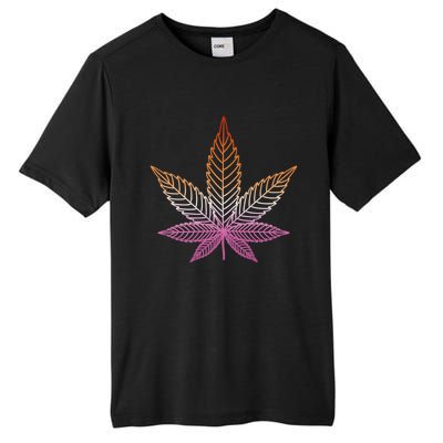 Lesbian Pride Subtle 420 Stoner Pot Leaf Weed Lgbtq Lesbian Funny Gift Tall Fusion ChromaSoft Performance T-Shirt