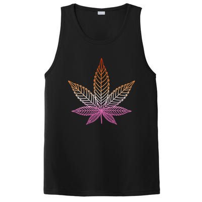 Lesbian Pride Subtle 420 Stoner Pot Leaf Weed Lgbtq Lesbian Funny Gift PosiCharge Competitor Tank