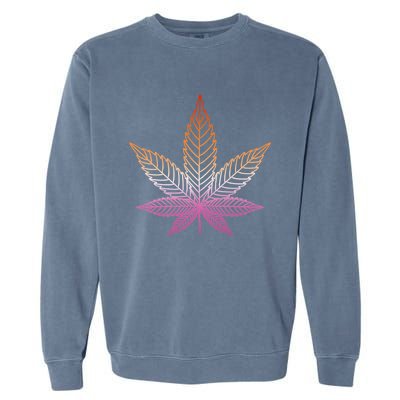 Lesbian Pride Subtle 420 Stoner Pot Leaf Weed Lgbtq Lesbian Funny Gift Garment-Dyed Sweatshirt