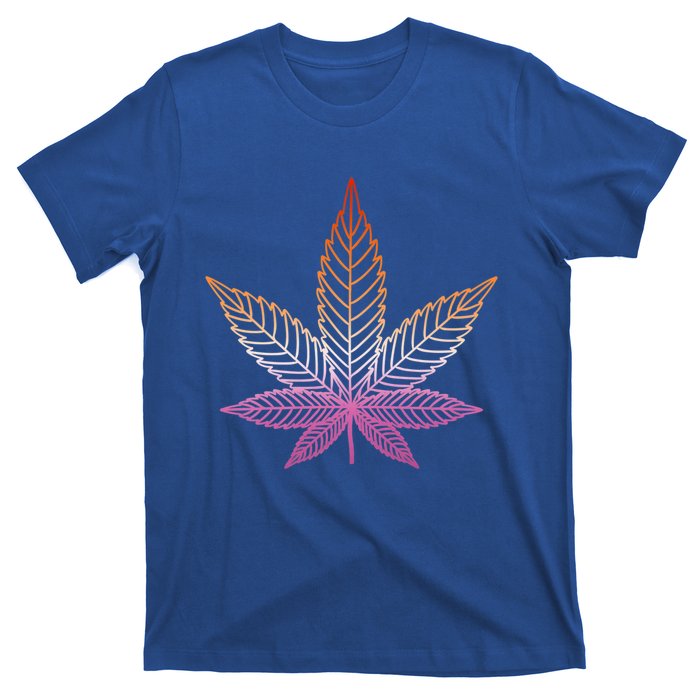 Lesbian Pride Subtle 420 Stoner Pot Leaf Weed Lgbtq Lesbian Funny Gift T-Shirt