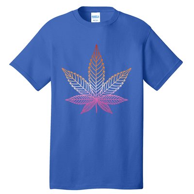 Lesbian Pride Subtle 420 Stoner Pot Leaf Weed Lgbtq Lesbian Funny Gift Tall T-Shirt