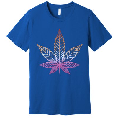 Lesbian Pride Subtle 420 Stoner Pot Leaf Weed Lgbtq Lesbian Funny Gift Premium T-Shirt