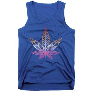 Lesbian Pride Subtle 420 Stoner Pot Leaf Weed Lgbtq Lesbian Funny Gift Tank Top