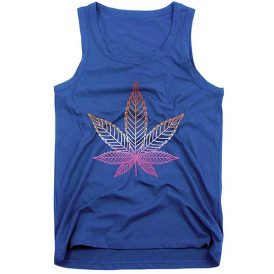 Lesbian Pride Subtle 420 Stoner Pot Leaf Weed Lgbtq Lesbian Funny Gift Tank Top