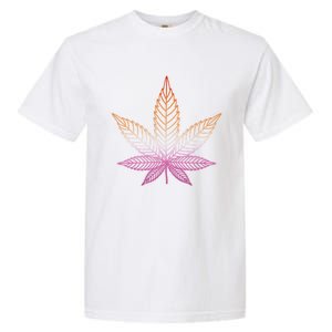 Lesbian Pride Subtle 420 Stoner Pot Leaf Weed Lgbtq Lesbian Funny Gift Garment-Dyed Heavyweight T-Shirt