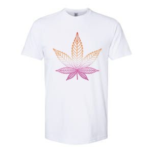 Lesbian Pride Subtle 420 Stoner Pot Leaf Weed Lgbtq Lesbian Funny Gift Softstyle CVC T-Shirt