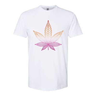 Lesbian Pride Subtle 420 Stoner Pot Leaf Weed Lgbtq Lesbian Funny Gift Softstyle CVC T-Shirt