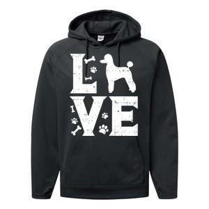 Love Poodle Standard Miniature Toy Pet Dog Lover Owner Gift Cute Gift Performance Fleece Hoodie