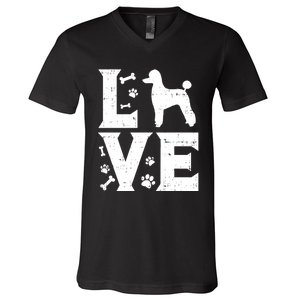 Love Poodle Standard Miniature Toy Pet Dog Lover Owner Gift Cute Gift V-Neck T-Shirt