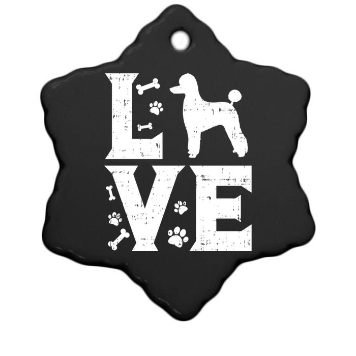 Love Poodle Standard Miniature Toy Pet Dog Lover Owner Gift Cute Gift Ceramic Star Ornament