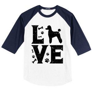 Love Poodle Standard Miniature Toy Pet Dog Lover Owner Gift Cute Gift Baseball Sleeve Shirt