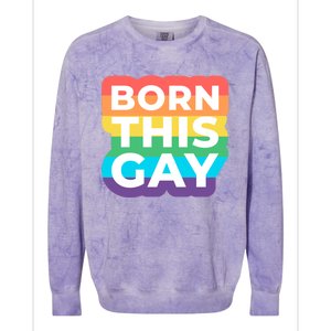 Lgbtq Pride Stonewall Born This Gay Great Gift Colorblast Crewneck Sweatshirt