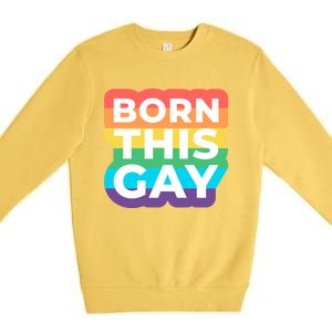 Lgbtq Pride Stonewall Born This Gay Great Gift Premium Crewneck Sweatshirt