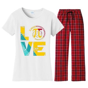 Love Pi Spiral for Pi Day Geek Math Teacher 3.14 Women's Flannel Pajama Set