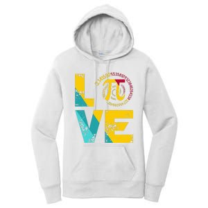 Love Pi Spiral for Pi Day Geek Math Teacher 3.14 Women's Pullover Hoodie