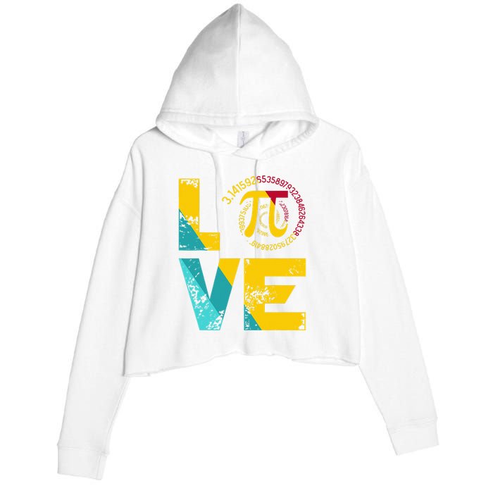 Love Pi Spiral for Pi Day Geek Math Teacher 3.14 Crop Fleece Hoodie