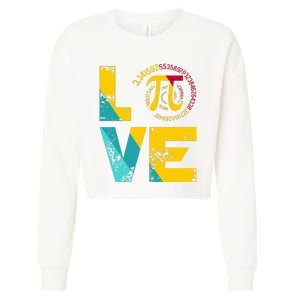 Love Pi Spiral for Pi Day Geek Math Teacher 3.14 Cropped Pullover Crew