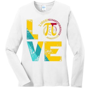 Love Pi Spiral for Pi Day Geek Math Teacher 3.14 Ladies Long Sleeve Shirt