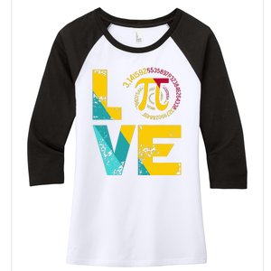 Love Pi Spiral for Pi Day Geek Math Teacher 3.14 Women's Tri-Blend 3/4-Sleeve Raglan Shirt