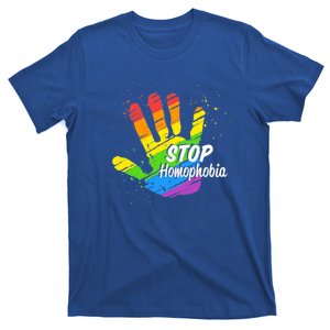 Lgbtq Pride Stop Homophobia Lesbian Gay Rainbow Flag Great Gift T-Shirt