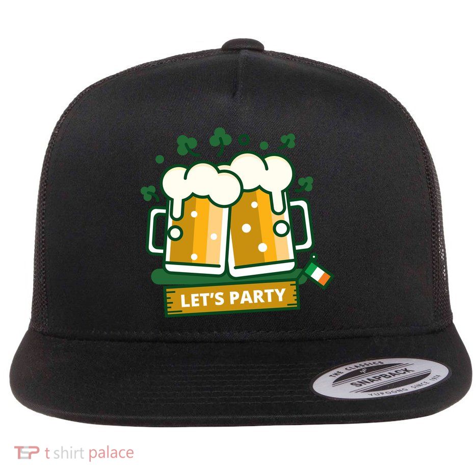 Let's Party St Patrick's Day Ireland Flat Bill Trucker Hat