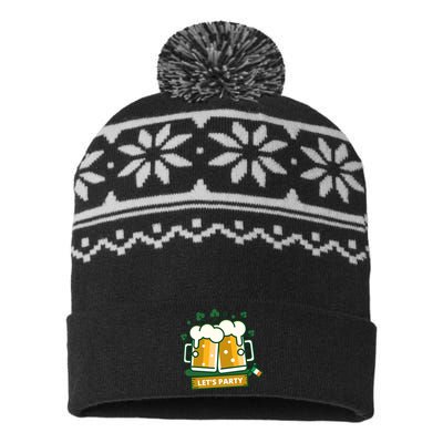 Let's Party St Patrick's Day Ireland USA-Made Snowflake Beanie