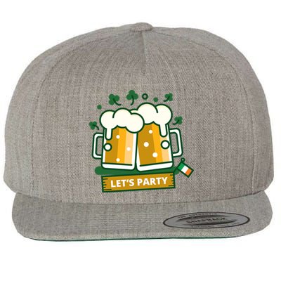 Let's Party St Patrick's Day Ireland Wool Snapback Cap