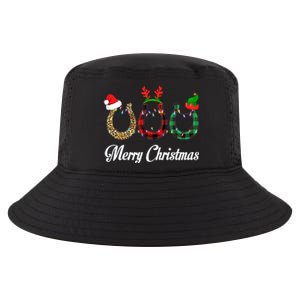 Leopard Plaid Santa Hat Horse Xmas Gift Cool Comfort Performance Bucket Hat