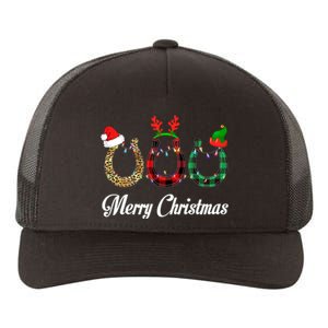 Leopard Plaid Santa Hat Horse Xmas Gift Yupoong Adult 5-Panel Trucker Hat