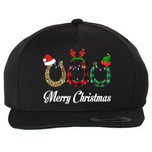 Leopard Plaid Santa Hat Horse Xmas Gift Wool Snapback Cap