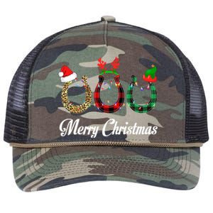 Leopard Plaid Santa Hat Horse Xmas Gift Retro Rope Trucker Hat Cap