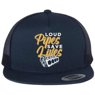 Loud Pipes Save Lives Mechanic Car Tools Garage Hobby Meaningful Gift Flat Bill Trucker Hat