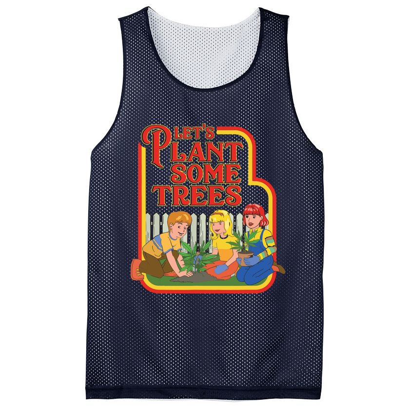 Let’s Plant Some Trees Cannabis Humor Marijuana Funny Weed Mesh Reversible Basketball Jersey Tank