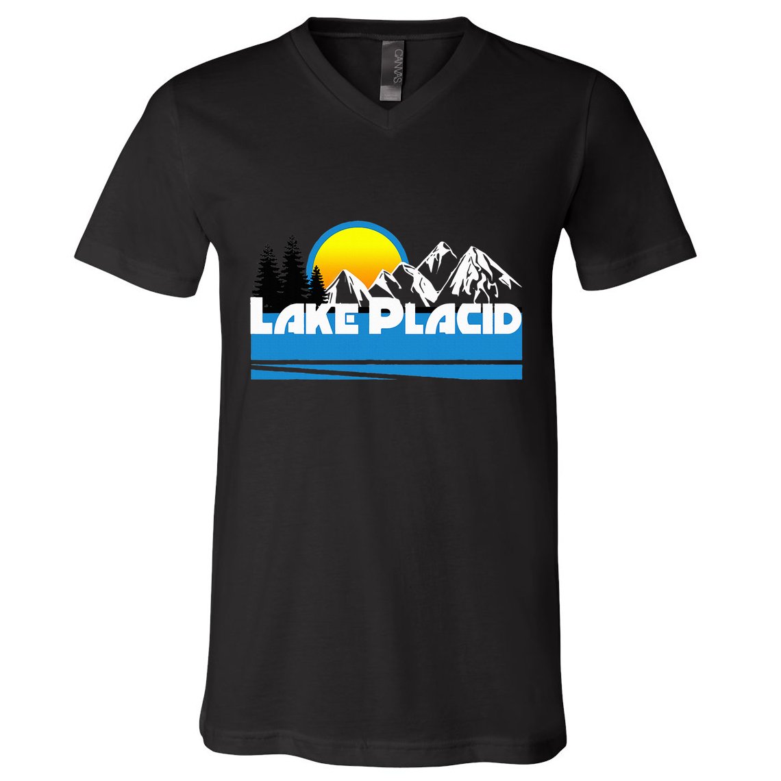 Lake Placid T Retro Style Lake Placid Ny V-Neck T-Shirt
