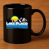Lake Placid T Retro Style Lake Placid Ny 11oz C Handle Ceramic Mug