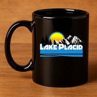 Lake Placid T Retro Style Lake Placid Ny 11oz C Handle Ceramic Mug