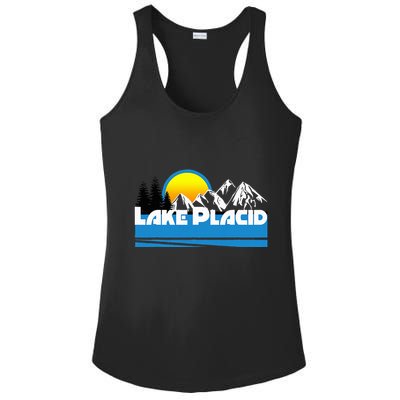 Lake Placid T Retro Style Lake Placid Ny Ladies PosiCharge Competitor Racerback Tank