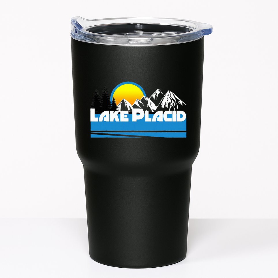 Lake Placid T Retro Style Lake Placid Ny Tumbler